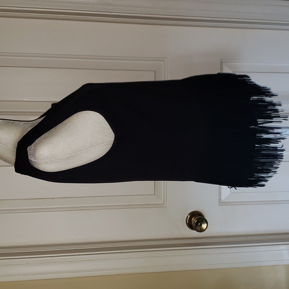 J. Crew Black Sleeveless Tiered Frindge Top Tank - Picture 7 of 16